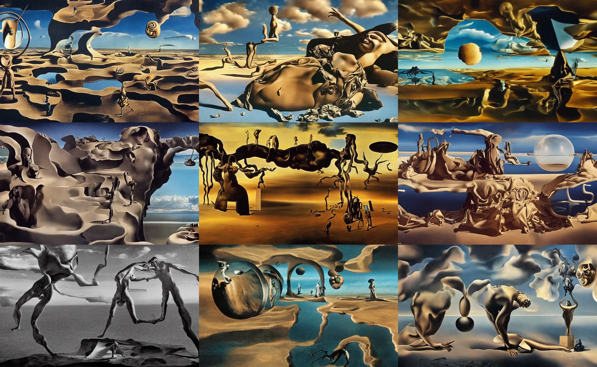 Prompt: nothing matters at the end of time, 4k cinematic still of a timeless classic movie scene, surrealism, salvador dali, award winning