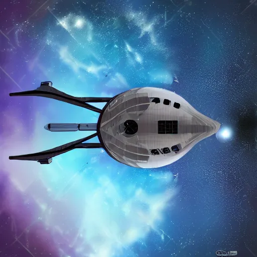 Prompt: space ship in a dreamy style, digital art