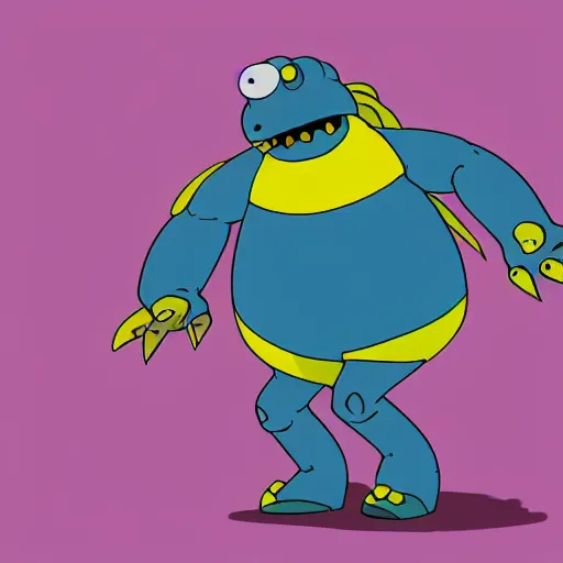 Image similar to heracross as a character in The Simpsons