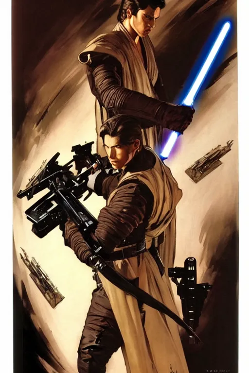 Image similar to attractive man, star wars, painting by j. c. leyendecker, yoji shinkawa, katayama bokuyo