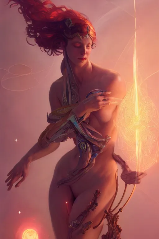 Image similar to goddess of space and time, accurate anatomy, only two hands, highly detailed, digital painting, artstation, concept art, smooth, sharp focus, illustration, Unreal Engine 5, 8K, art by Ross Tran and greg rutkowski and alphonse Mucha