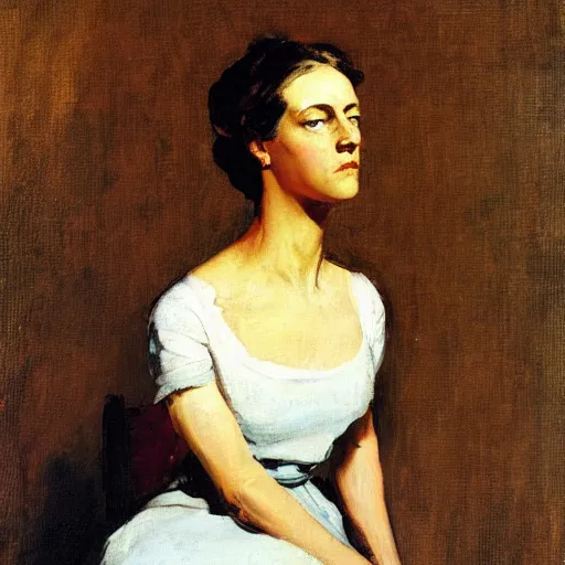 Prompt: Female Portrait, by Homer Winslow.