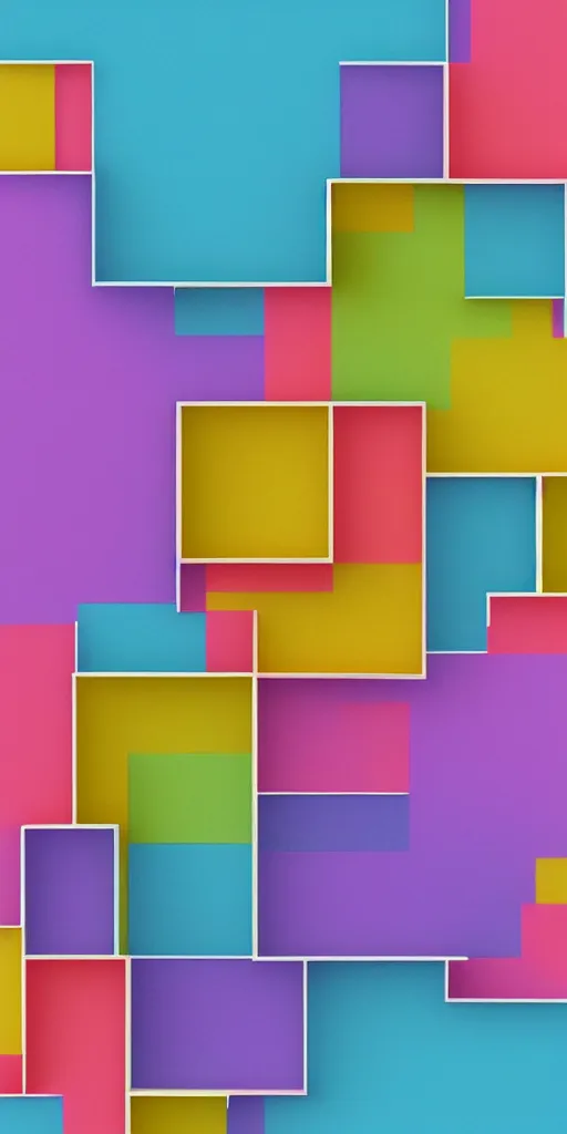 Image similar to “ a colorful 3 d grid module with symmetrical balance and colorful harmony ”