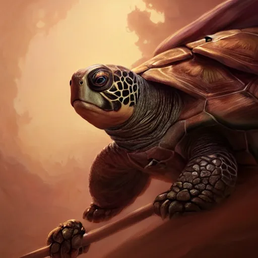 Image similar to the cutest wise sage turtle holding a staff, wearing a cloak, beautiful, subsurface scattering, by jesper ejsing, justin gerard, tomasz alen kopera, cgsociety and fenghua zhong, highly detailed, rim light, cinematic lighting, illustration, art, octane render, very coherent, cinematic, hyper realism, high detail, octane render, 8 k