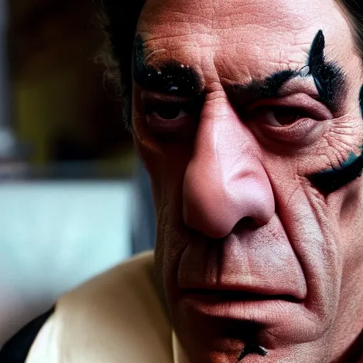 Prompt: Javier Bardem in full makeup and prosthetics for new Star Wars villain Jowdy Hooba, film still, detailed, 4k