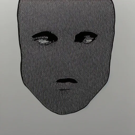 Image similar to a face of a man with wavey medium short hair made from layered paper, 2D, flat minimalistic, ambient light