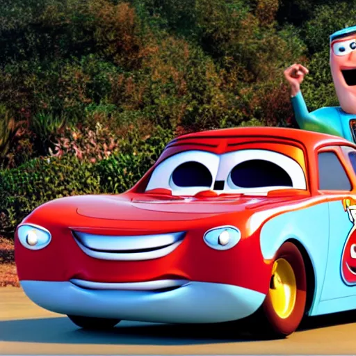 Image similar to car jesus christ chrysler as a car from cars 2, jesus, as a car from the movie pixar's cars 3, cinestill,