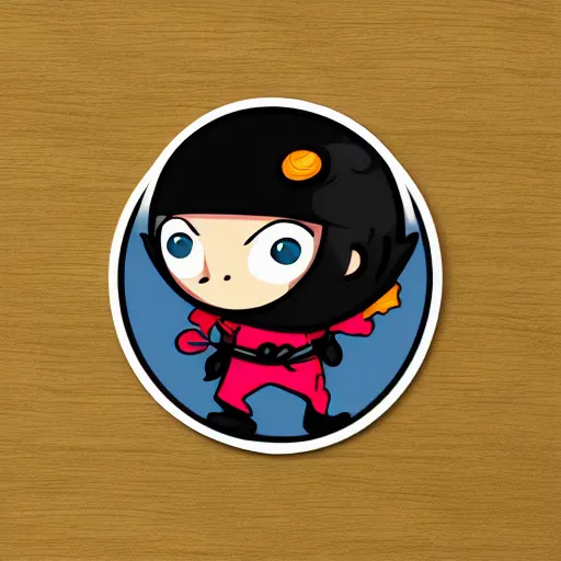 Image similar to ninja , digital art , sticker illustration