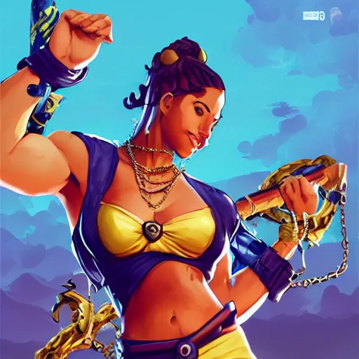 Image similar to Puerto Rican super hero, San Juan Puerto Rico, boricua, Puerto Rico, hip hop, multiple golden necklaces, fantasy art apex fortnite Video game icon, 2d game art gta5 cover , official fanart behance hd artstation by Jesper Ejsing, by RHADS, Makoto Shinkai and Lois van baarle, ilya kuvshinov, rossdraws