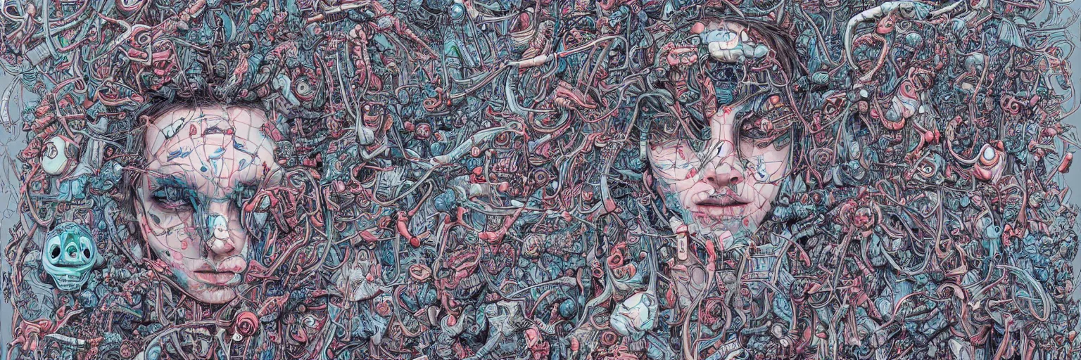 Image similar to a highly detailed beautiful portrait of alien invasion by james jean