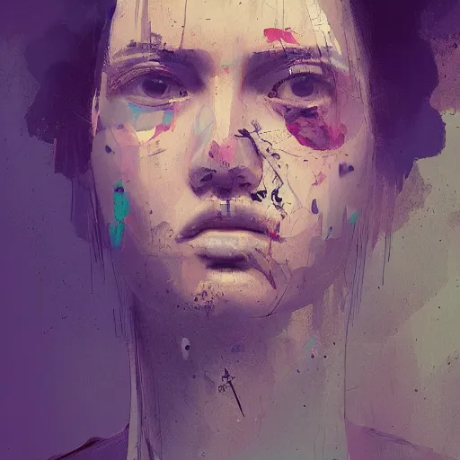 Image similar to blurry painted face, by Ismail Inceoglu, detailed, blurred, muted colors, detailed, illustration, portrait, character, brushstrokes, 4K