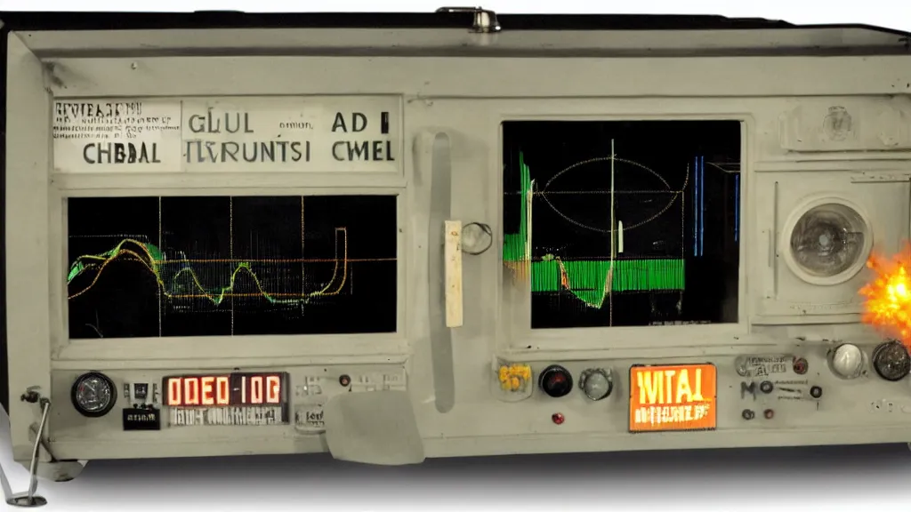 Prompt: global thermonuclear war cathode ray tube display showing inbound missiles