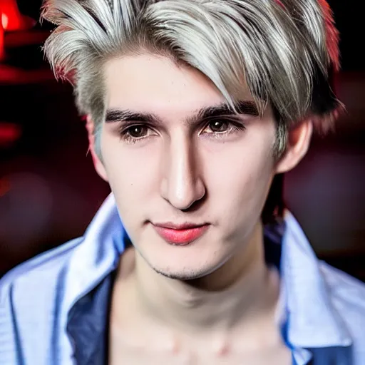 Prompt: really handsome gigachad xqc gigachad gambling : : realistic : : 1 dslr : : 1 - - quality 2