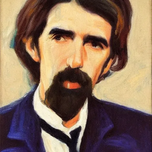 Image similar to impressionist era portrait of george harrison