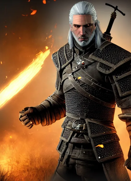 Geralt of Rivia in Dark Souls, screenshot, ps3