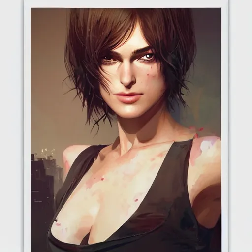 Image similar to keira knightley portrait as manga girl, realistic shaded perfect face, fine details. anime. realistic shaded lighting poster by ilya kuvshinov katsuhiro otomo ghost - in - the - shell, magali villeneuve, artgerm, jeremy lipkin and michael garmash and rob rey