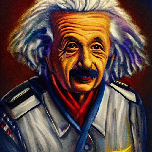 Prompt: airplanr pilot einstein portrait