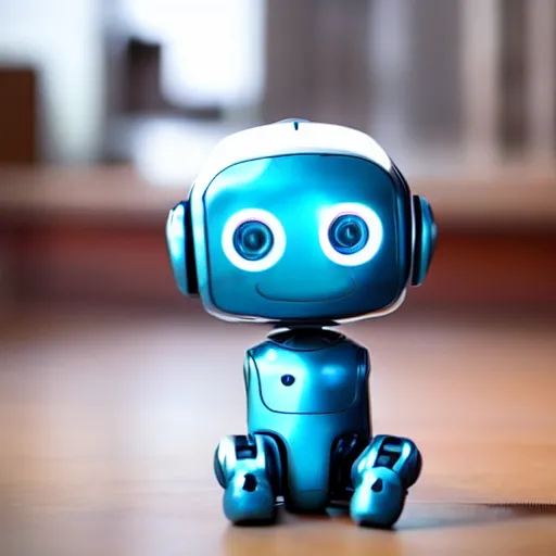 Prompt: <photograph robot='friendly adorable' robot-origin='futuristic robot store'>Cute Robot Shows You It's Favorite Toy</photograph>