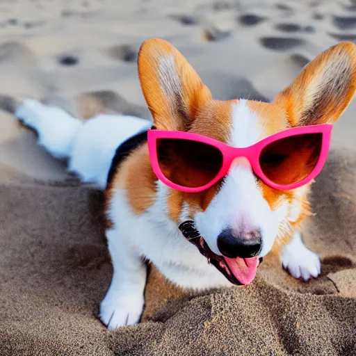 Corgi wearing sunglasses sale