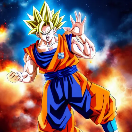 Image similar to goku playing basketball, 4 k