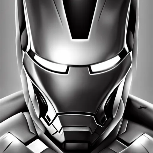 Image similar to iron man in black and white, furry art, furaffinity, extremely detailed, digital painting, artstation, concept art, smooth, sharp focus, illustration, incredible art