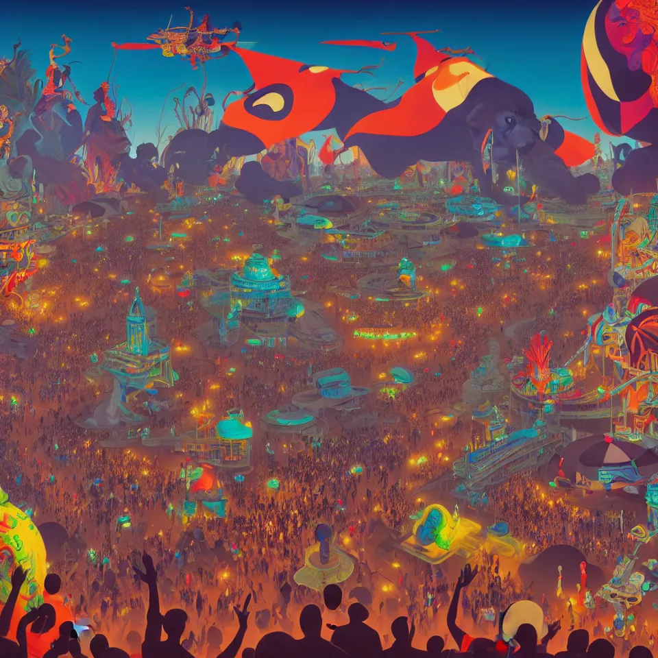 Image similar to trinidad and tobago carnival by paolo eleuteri serpieri and tomer hanuka and chesley bonestell and daniel merriam and tomokazu matsuyama, unreal engine, high resolution render, featured on artstation, octane, 8 k, highly intricate details, vivid colors, vector illustration