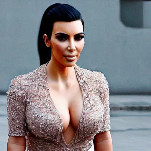 Prompt: Kim Kardashian posing for a picture in Pyongyang, 8k, ultra intricate, ultra detailed,