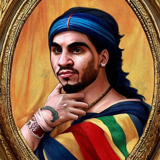 Prompt: neoclassical painting of 6ix9ine as a roman emperor, 8k, highly detailed, highly intricate, dramatic,