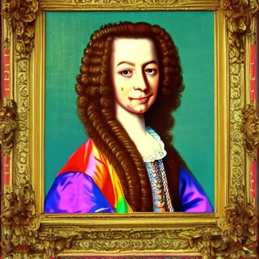 Prompt: baroque portrait Lisa Frank