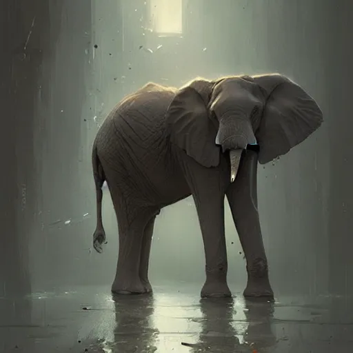 Image similar to elephant🤖, Greg rutkowski, Trending artstation, cinematográfica, digital Art