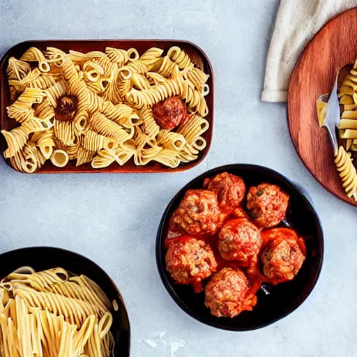 Image similar to pasta and meatballs shaped into a living room set