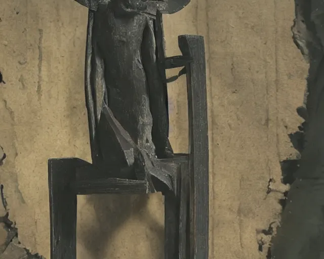 Prompt: a modern history textbook page that's showing 'wooden table holding ancient effigy of a raven', clay sculpture, photograph, zoomed out, trending on tumblr