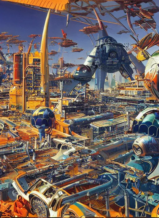 Prompt: photorealistic image of a retro futurism, solarpunk, biopunk, naturecore, by robert mccall