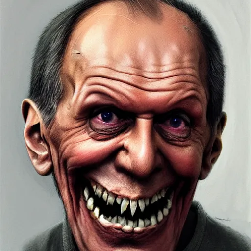 Image similar to sergey lavrov, is evil gremlin, rotten teeth, horror, macabre by donato giancola and greg rutkowski and wayne barlow and zdzisław beksinski, realistic face, digital art