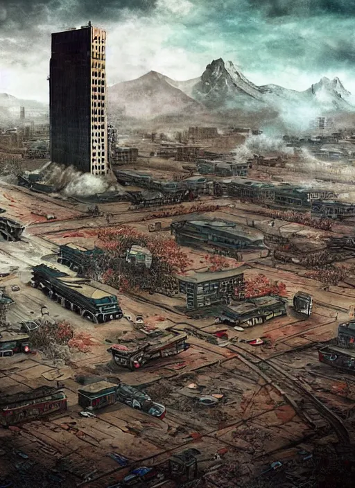 Prompt: apocalypse in north korea in realistic style
