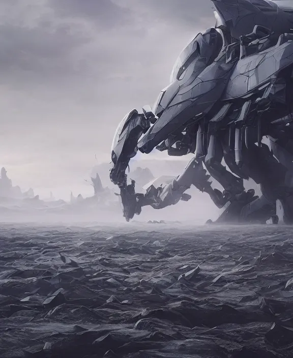 Prompt: surreal romantic mecha covenant deformation horizontal building, futuristic berserk white architecture in the beach in iceland, foggy, highly detailed, digital painting, arstation, concept art, hyperealistic octane render, unreal engine,