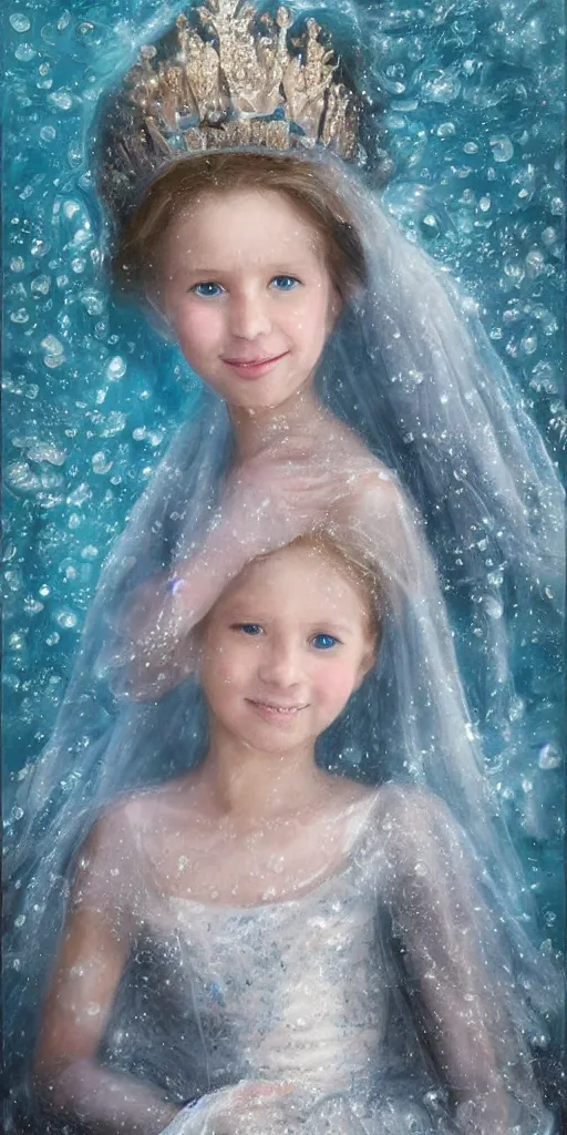 Image similar to portrait of a beautiful princess made of water