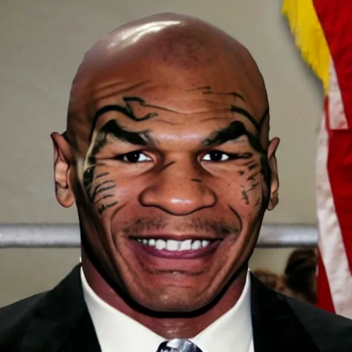 Image similar to mike tyson as a waspy republican congressman from the south