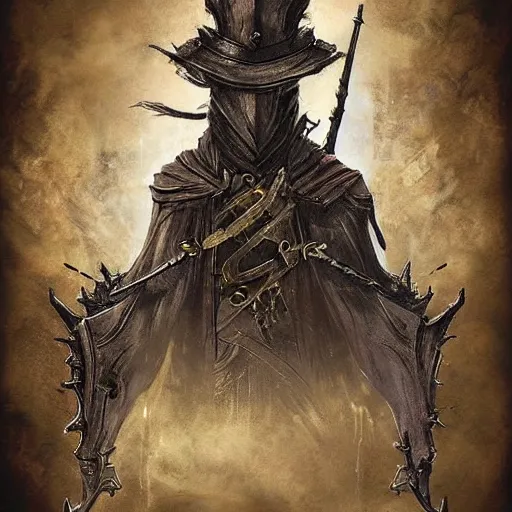 Image similar to a new Bloodborne trick weapon called “Bellista”, it is a mix of a bell and a mounted ballista. Concept art, diagram, design, schematics, videogame, 2016, amazing, wow