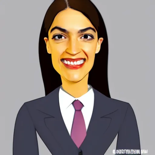 Image similar to Alexandria Ocasio Cortez as a cartoon horse