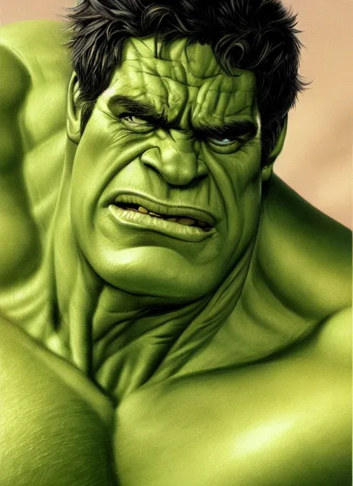 Image similar to the hulk, illustration portrait by mark brooks, detailed, soft lighting