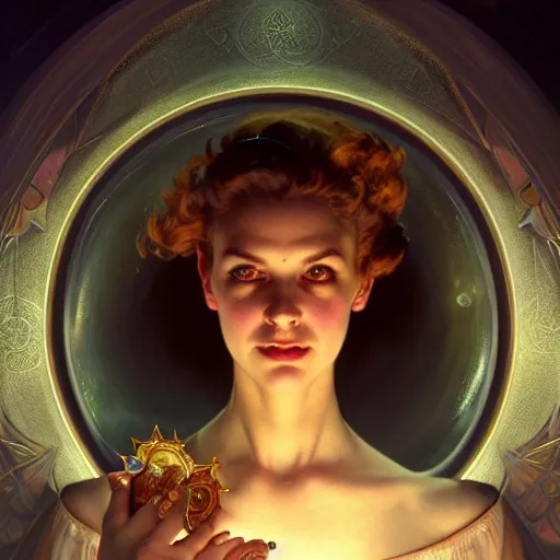 Image similar to eye of the dreaming worlds, medium shot, intricate, ornate, elegant, highly detailed, digital painting, volumetric light,, artstation, concept art, smooth, sharp focus, illustration, art by Gil elvgren and charlie bowater and greg rutkowski and alphonse mucha