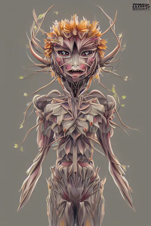 Image similar to a humanoid figure flower monster, symmetrical, digital art, sharp focus, trending on art station, anime