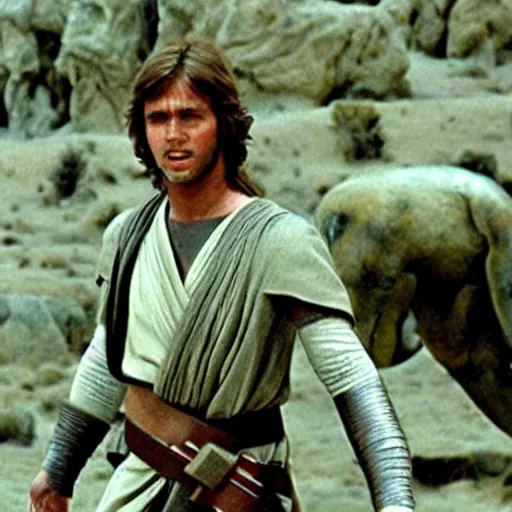 Image similar to a film still of david ( from the bible ) in star wars 1 9 7 7, realistic, photorealistic