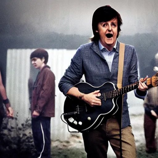 Prompt: Paul McCartney as Jim Hopper in Stranger Things