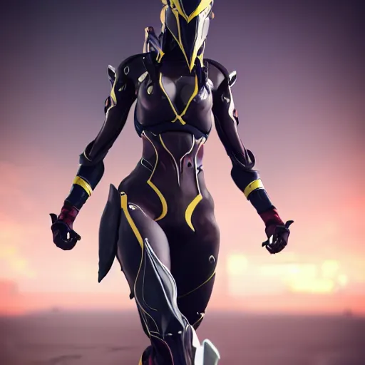 Image similar to female warframe in anime outfit, 8k resolution, high detail, ULTRA REALISTIC VFX, reflections, octane render, CGSociety