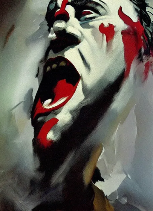 Prompt: joaquin phoenix as joker dancing, painting by phil hale, fransico goya,'action lines '!!!, graphic style, visible brushstrokes, motion blur, blurry, visible paint texture, crisp hd image