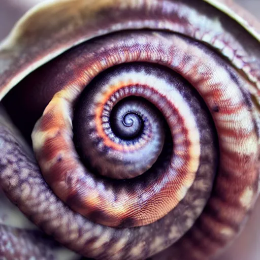 Prompt: professional dramatic photograph of a snail woman hybrid