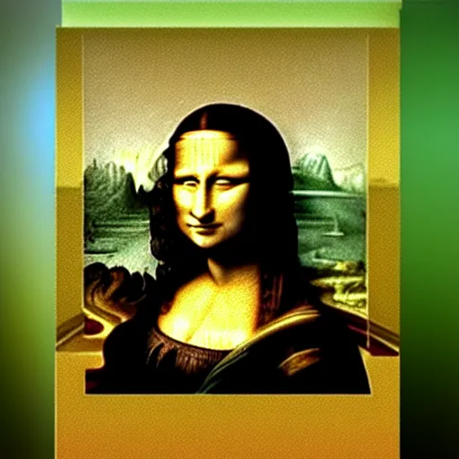 Image similar to the Mona Lisa staring as Trinity in the Matrix (1999)