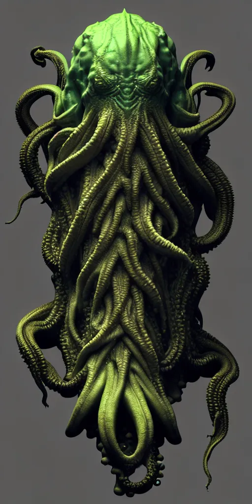 Image similar to heightmap of a cthulhu, cinematic lighting, trending on artstation, 3 d render